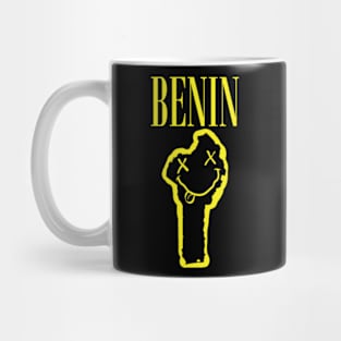 Vibrant Benin Africa x Eyes Happy Face: Unleash Your 90s Grunge Spirit! Smiling Squiggly Mouth Dazed Smiley Face Mug